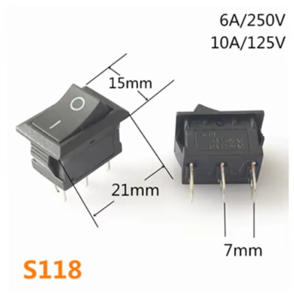 SPST KCD1 2PIN 3PIN On/Off Round/Square Plastic Rocker Switch DC AC 6A/250V Car Dash Dashboard DIY Toys Parts Dropshipping