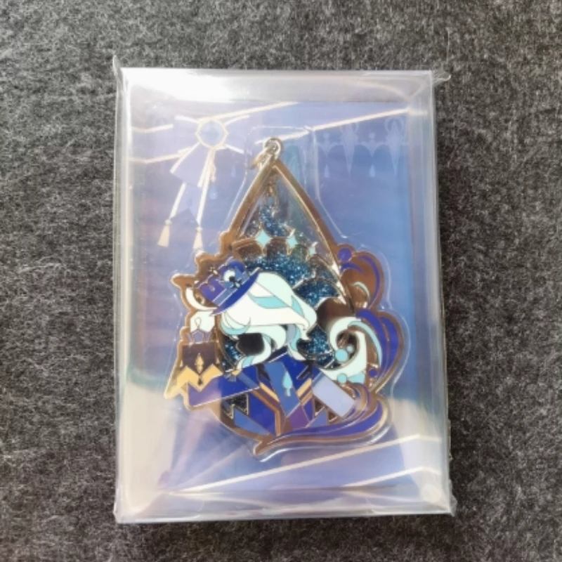 Authentic Furina - Stage Focus Flowing Sand Metal Pendant Electroplated Drop - Shaped Genshin Game Peripheral Acg Accessory