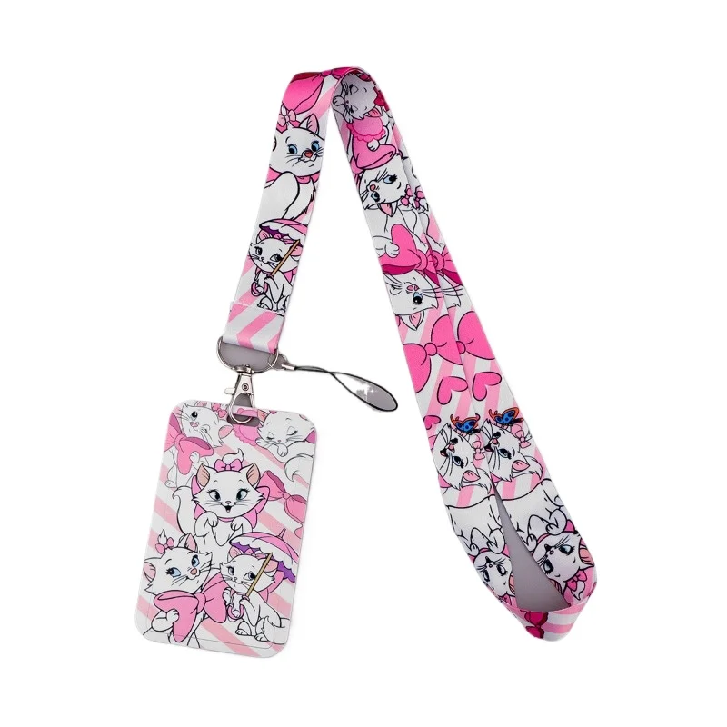

Disney Card Holder with Lanyard for ID Bus Student Work Cards Hard Shell Cute Cartoon Design for School Office Daily Use