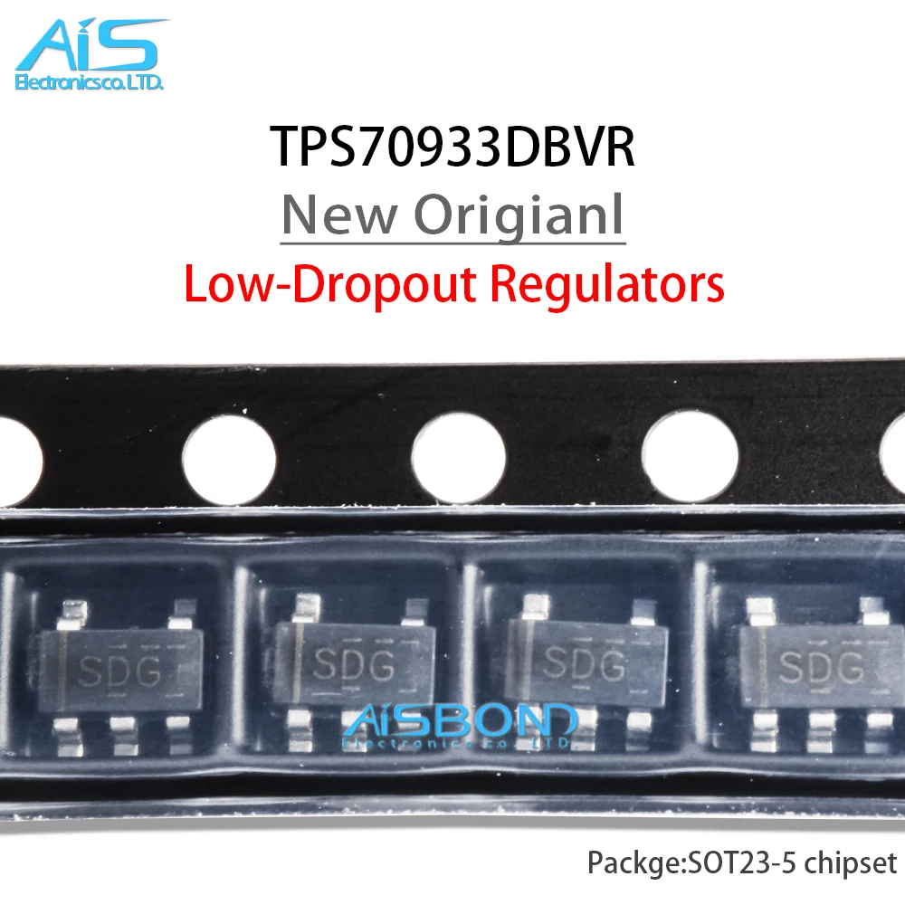 

10Pcs/Lot New TPS70933DBVR TPS70933DBV TPS70933 Marking SDG SOT23-5 150mA 30V Low-Dropout Regulators with Enable