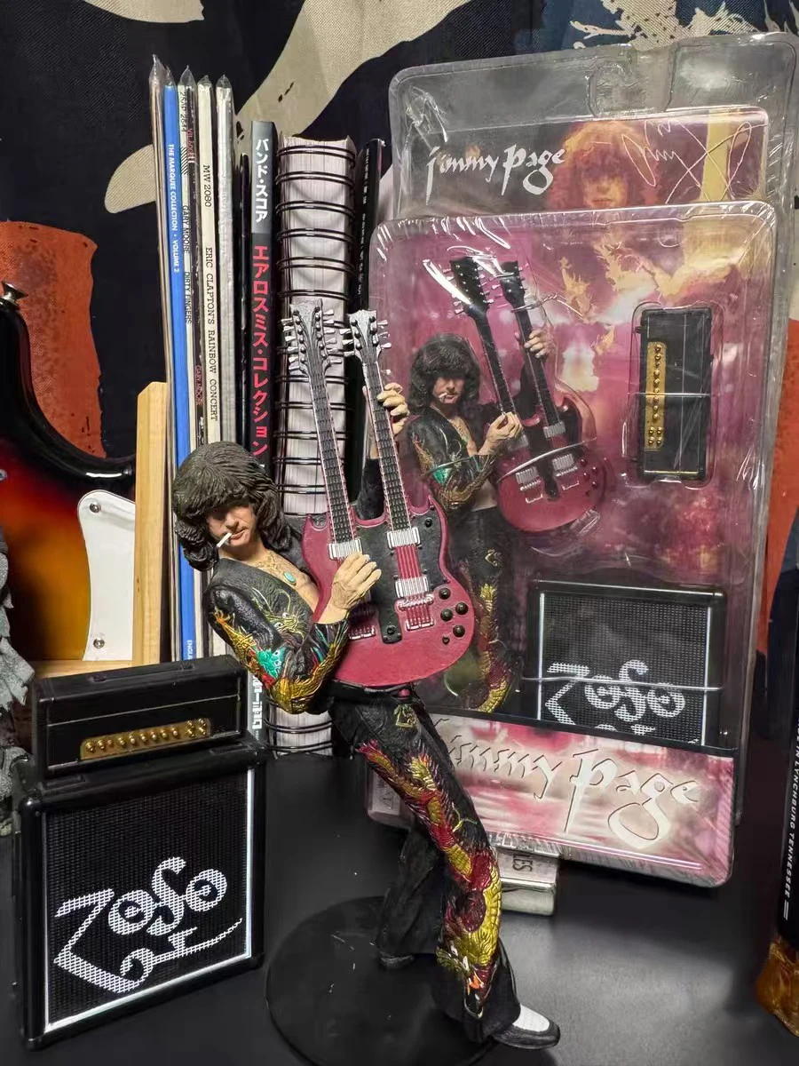 شخصية جيمي بيج 7 بوصة Led زيبلين زوسو NECA 2006 كلاسيك بيري شخصيات الحركة النادرة عازف الجيتار الأسطوري
