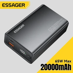 Essager güç banka 20000mAh taşınabilir PD 65W hızlı şarj cep telefonu telefon Laptop Tablet Mac için harici pil Powerbank