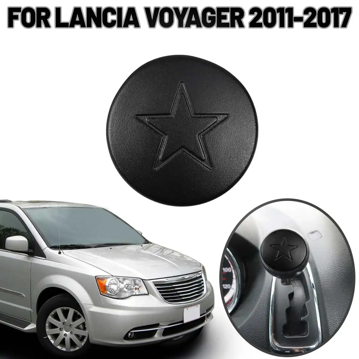 Gear Shift Lever Knob Cap Cover Replacement For Chrysler Town and Country Dodge Grand Caravan Lancia Voyager 2011 2012-2016