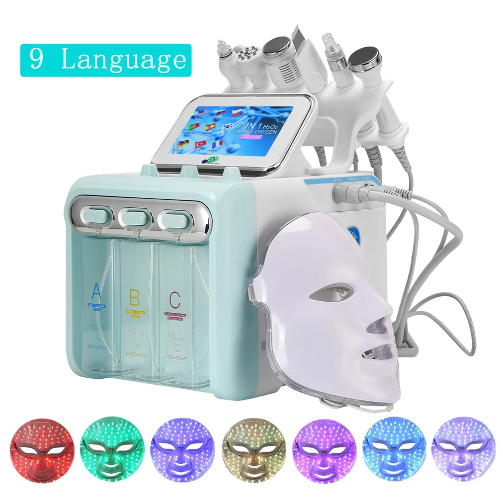 New 7 in 1 Hydrogen Oxygen Dermabrasion Machine Aqua Peel Beauty Facial Device Deep Cleansing Lifting Tightening Skin Care SPA