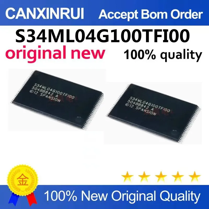 (5-100piezas) Genuine Original S34ML04G100TFI00 Flash Memory Chip 52MB, TSOP48 Package