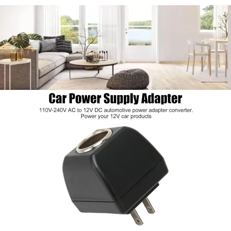 110V 240V AC To 12V DC Car Power Adapter,Portable Car Cigarettes Lighter Adapter with LED Light Indicator (US EU UK Plug)