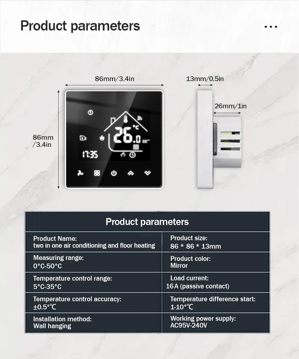 WiFi Smart Thermostat Temperature Controller Electric Floor Heating TRV Water Gas Boiler Remote Control ByTuya Alexa Google Home