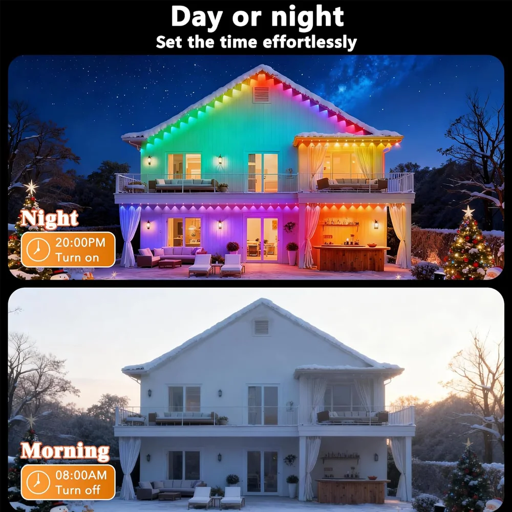 15M/30M Smart RGB Eave Lights - Outdoor Lighting Year Round 评论和价格