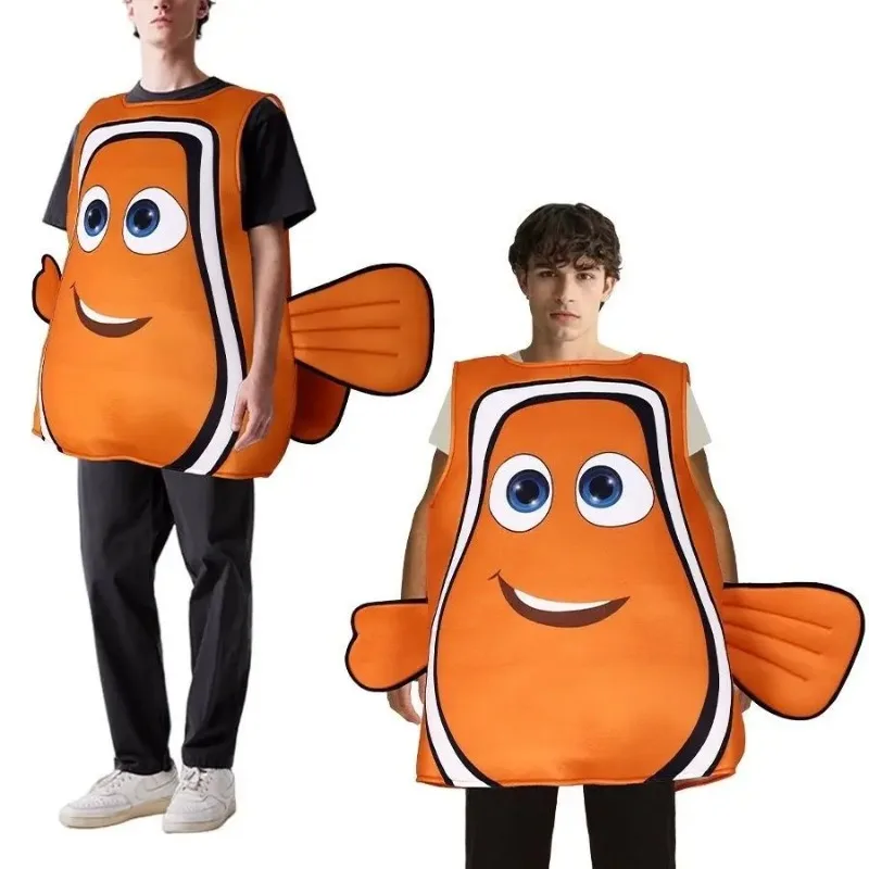 Adult Sponge Jumpsuit Animal Cospaly Clownfish Nemo Costume Anime Nemo And Dory Clown Fish Cosplay Funny Costume For Women Men view 3