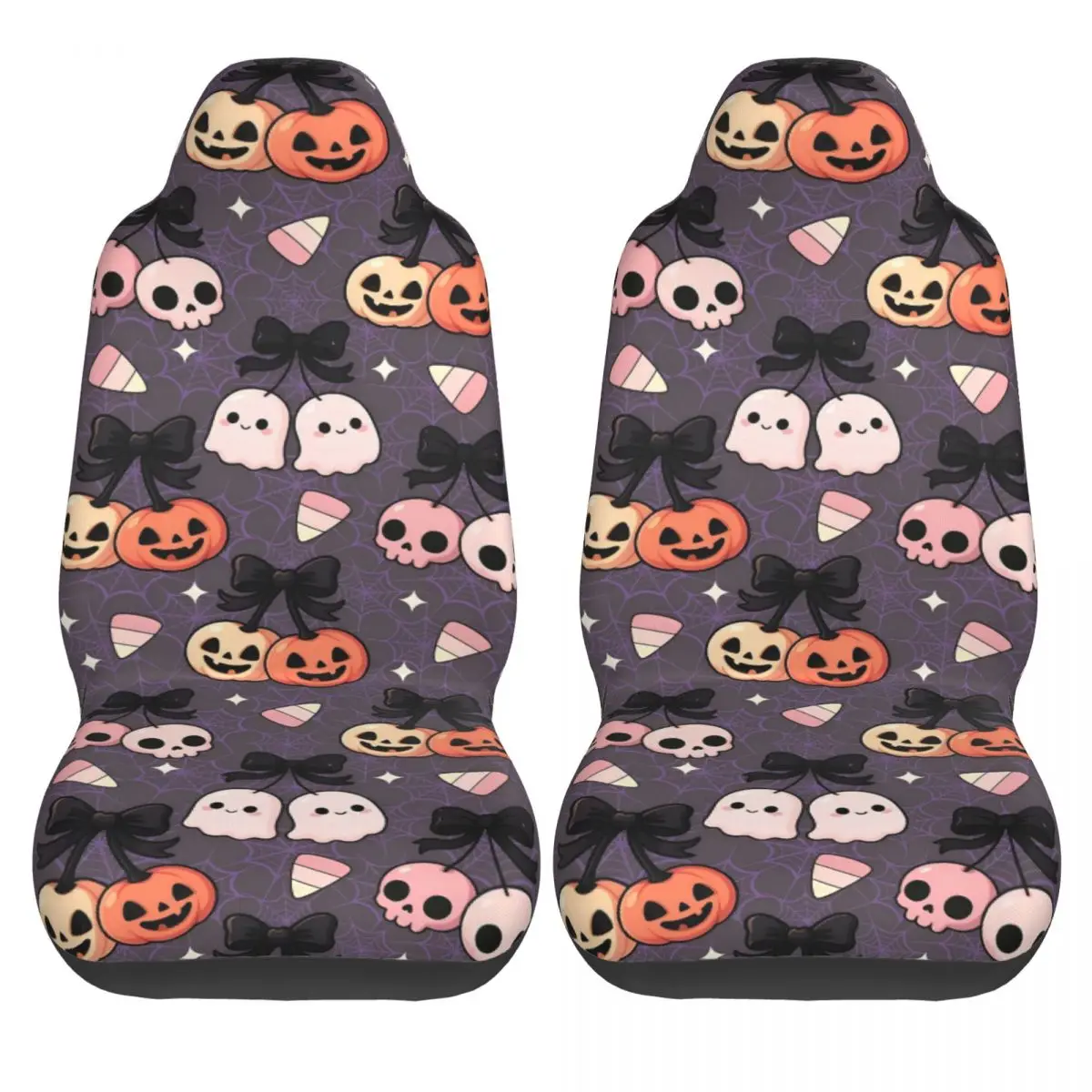 Halloween Bundle Cute Ghosts Pumpkin Universal Car Seat Cover Auto Interior Women Auto Seat Cover Fabric Hunting