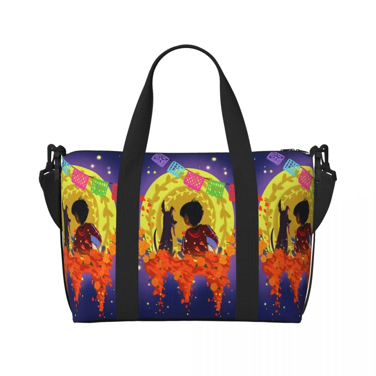 

Изготовленная на заказ сумка-тоут Coco, женская большая вместительная дорожная сумка через плечо с героями мультфильмов для пляжного спортзала