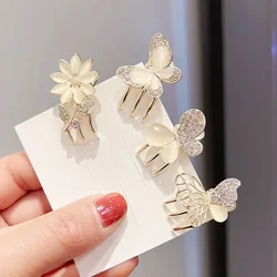 Beautiful Hair Clips for Woman Fine Rhinestone Studded Metal Butterfly Small Spring Clip Woman Hair Accessories