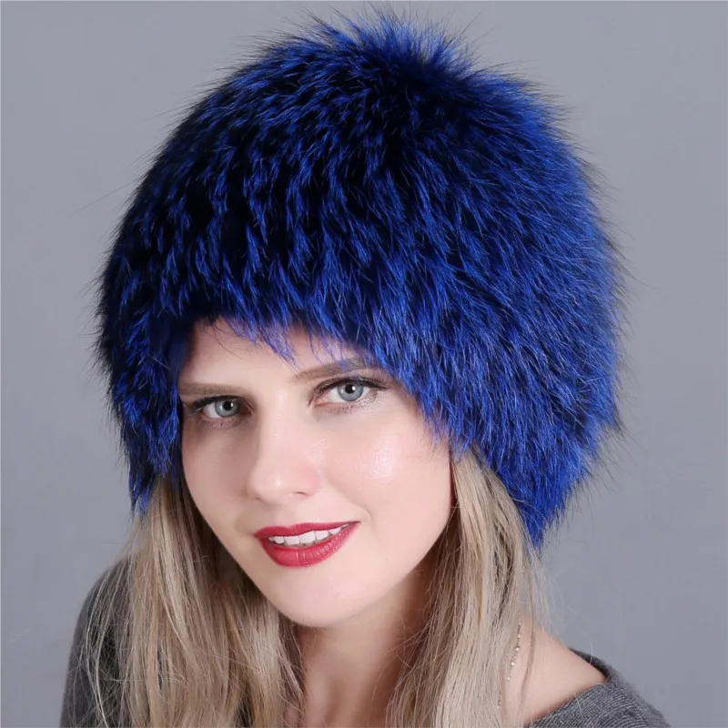 

Новые стили шерстяных вязаных шапок из теплого меха, модных защитных ушей и взрослых.