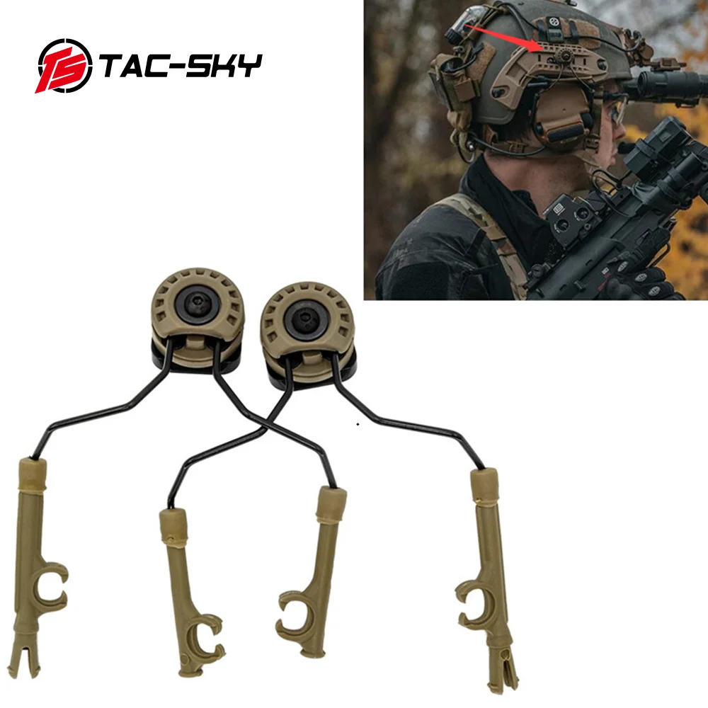 Imagem -02 - Tac-sky Tático Comtac i ii Iii iv Caça Redução de Ruído Tiro Fone de Ouvido Adaptador Militar Arco Capacete Ferroviário Ops-core Suporte