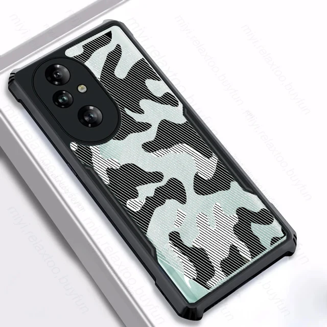 Transparent Phone Case Honor 200 Pro 200 Lite Honor 90 Lite Shock Fall Prevention Acrylic Case Camouflage