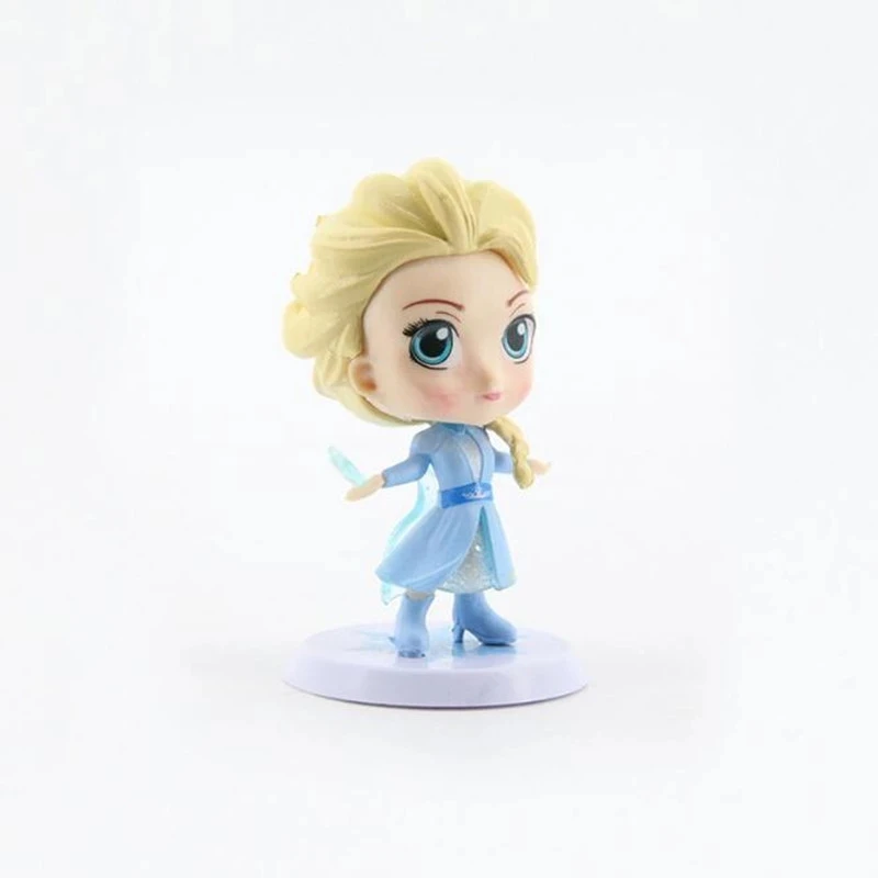 4 قطعة/المجموعة المجمدة 2 Q نسخة الأميرة إلسا آنا أولاف النار السحلية البلاستيكية لعبة مجسمة للأطفال فتاة عيد الميلاد هدية عيد الميلاد كعكة ديكور