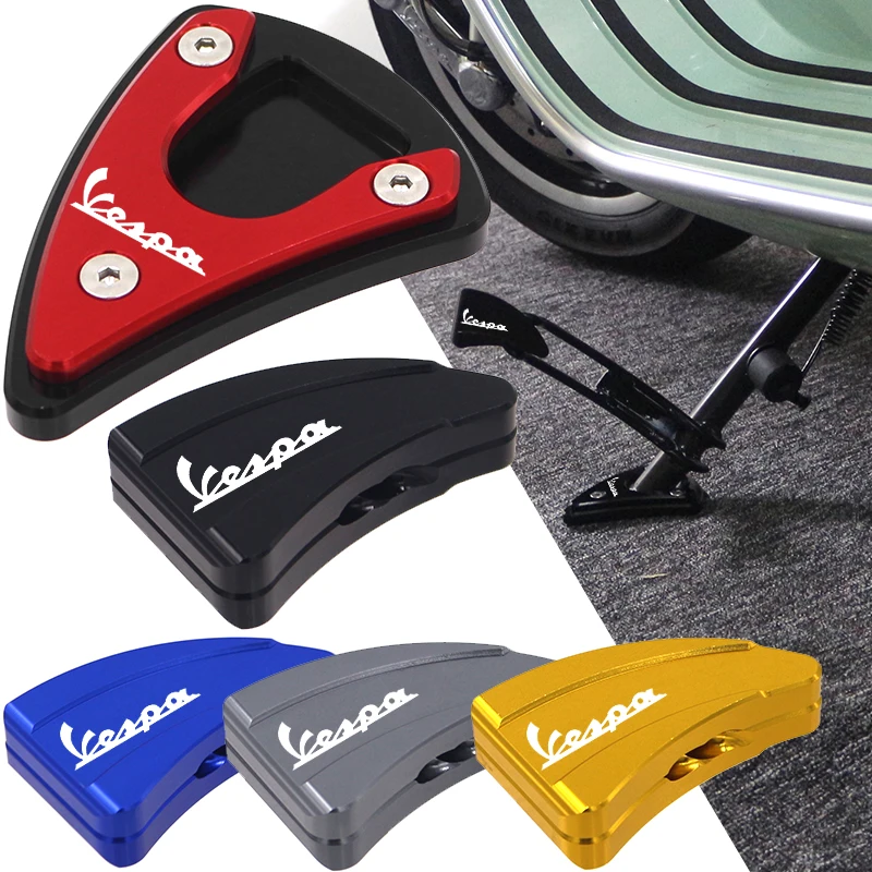 Motorcycle For VESPA GTS300 Super Sport GTV300 GTV250 Accessories Foot Side Stand Auxiliary Pad Kickstand Support Plate Extensio