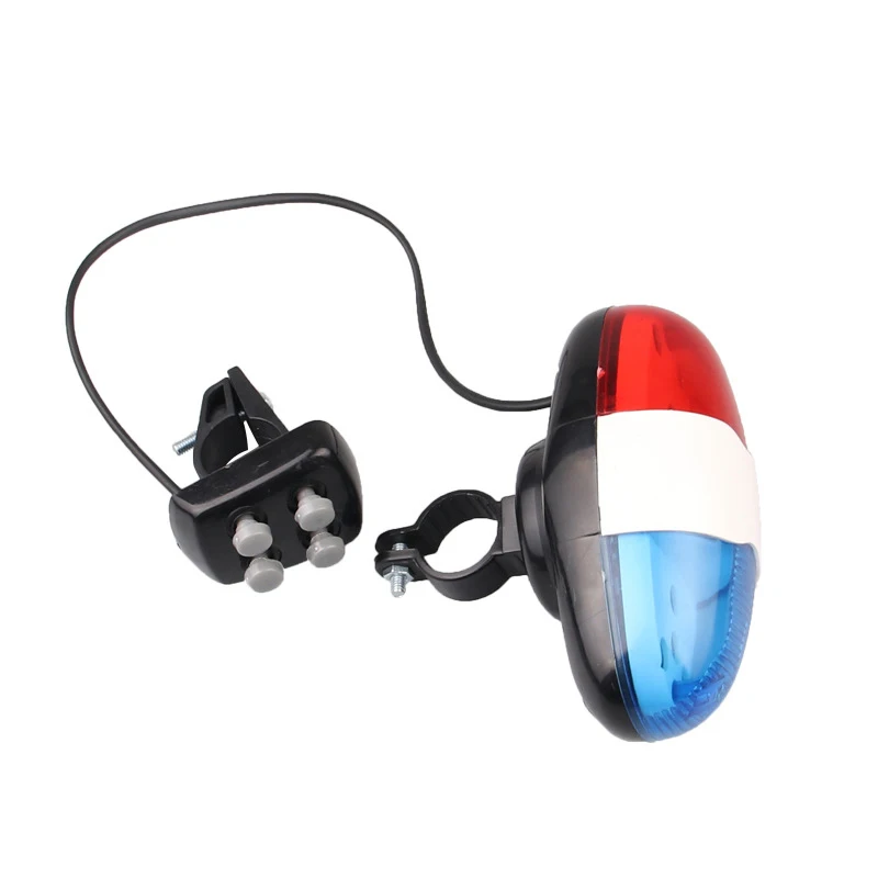 Bicycle Bell 6 LED 4 Tone Bicycle Horn Bike Call LED Bike Police Light Electronic Sound Loud Siren Kid Accessories Bike Scooter