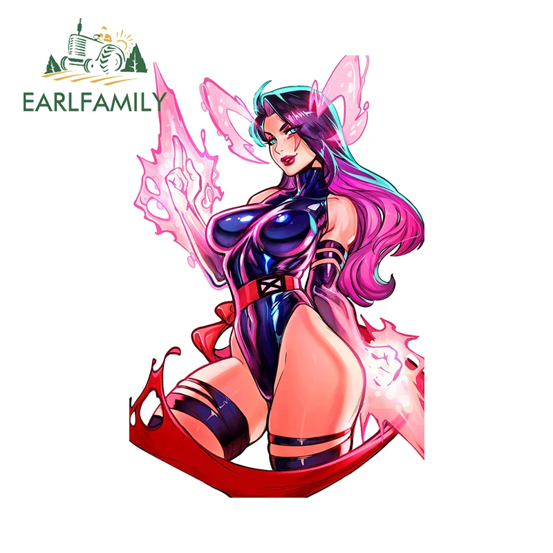 EARLFAMILY-pegatinas de coche con personalidad Psylocke, calcomanías negras Hentai Unifoem NSFW Waifu, calcomanía Sexy, botín, accesorios Ahegao, 13cm x 8,7 cm