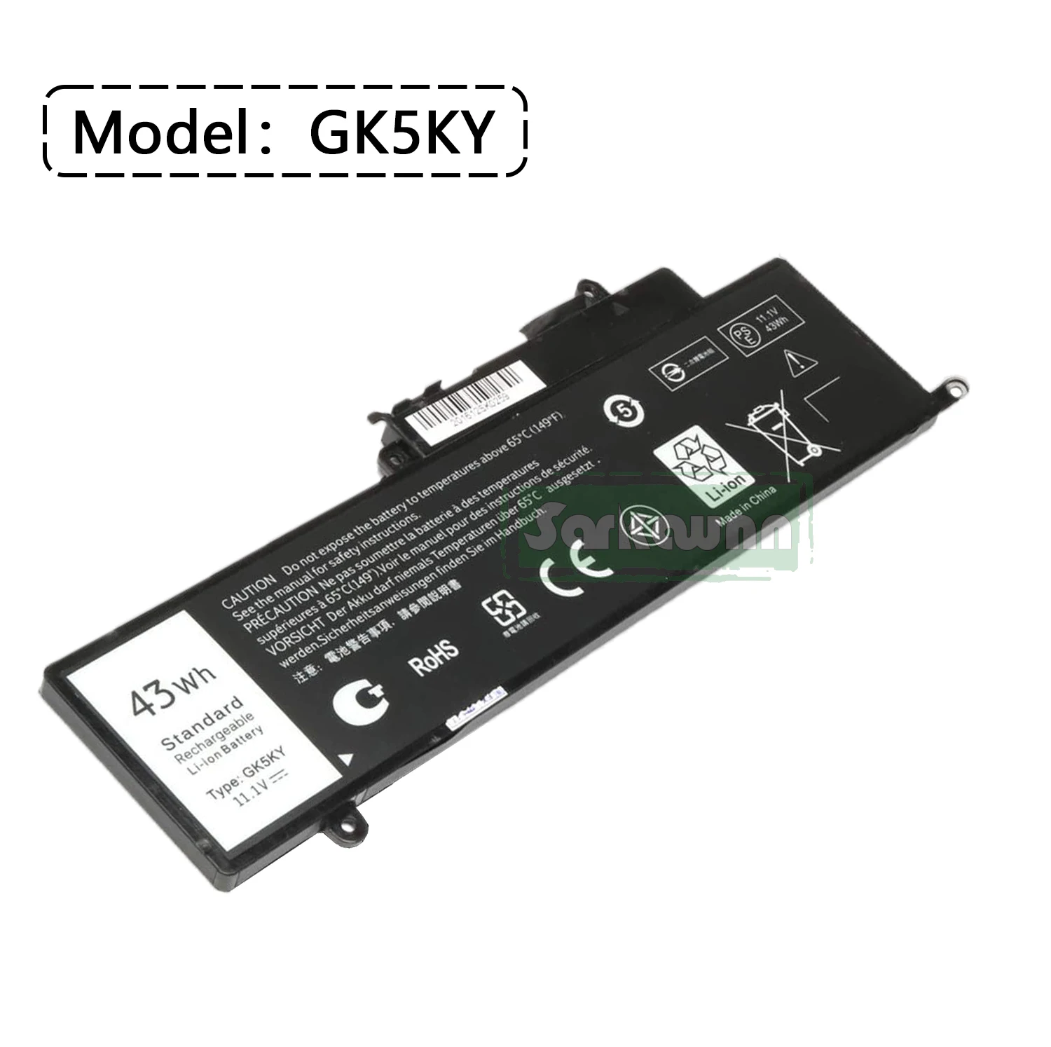 SARKAWNN 3 celdas GK5KY batería para portátil Dell Inspiron 13 7347 Convertible 13,3 pulgadas