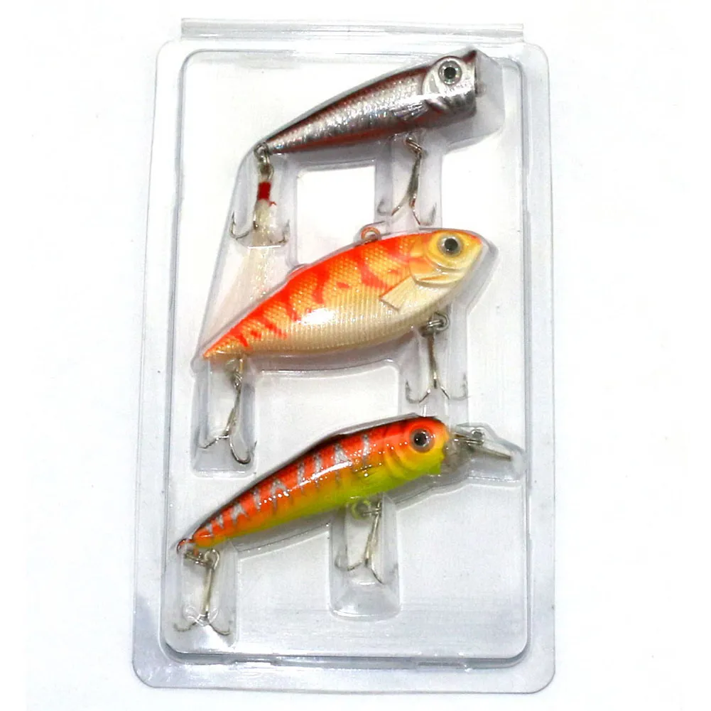 

Набор из 3 приманок-минноу с тройными крючками, плавающая искусственная приманка с 3D-глазами для пресной и соленой воды