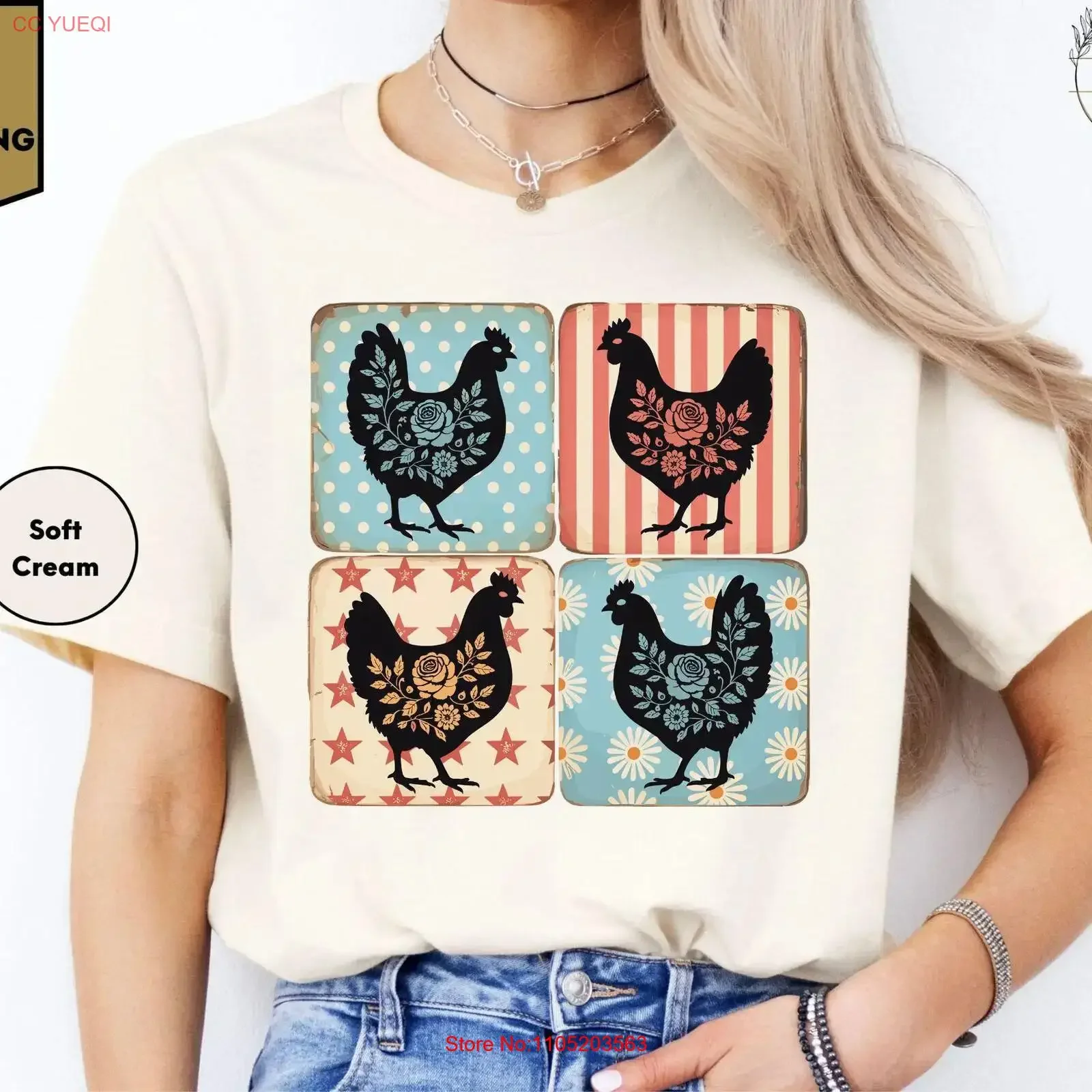 

Футболка с патриотическим цветочным курицей 4 июля, любитель американского фермера, винтажная стираная модная уличная одежда унисекс, повседневная одежда