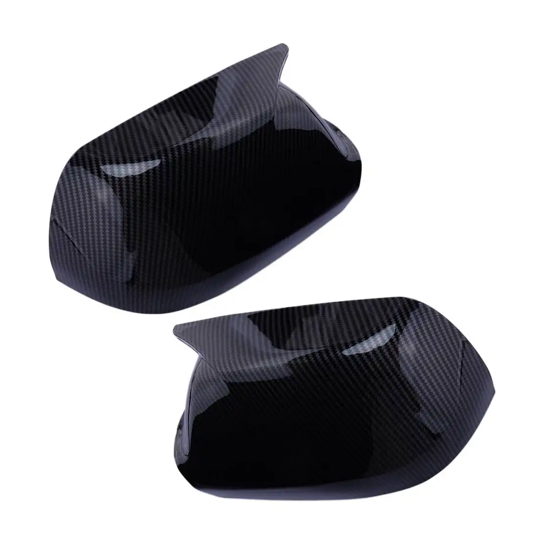 1 Pair OX Horn Side Rear-view Mirror View Horn Covers Caps Trims Fit for Mazda 3 6 2003 2004 2005-2008 Carbon Fiber Grain