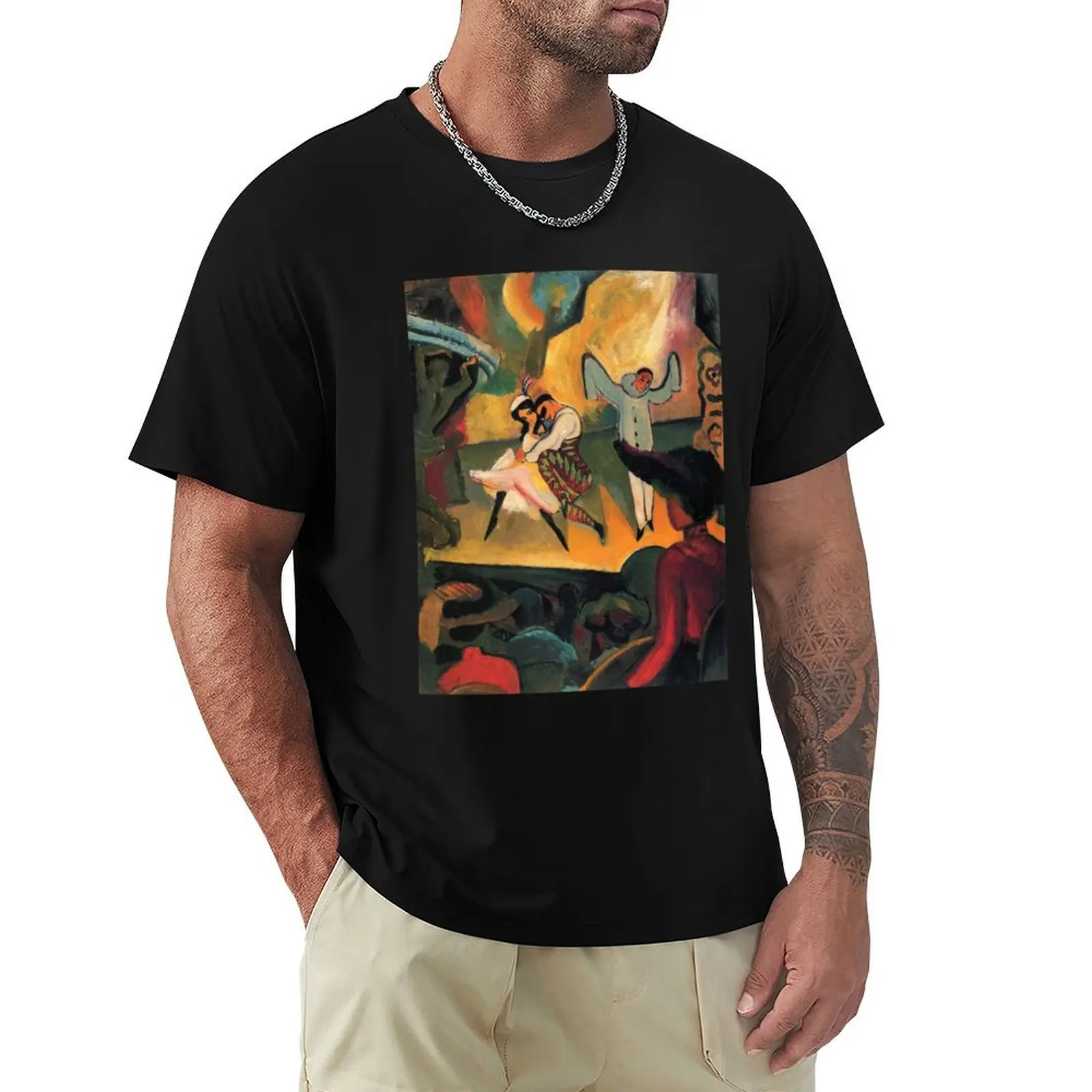 Vintage August Macke Ballet 1912 T-Shirt t shirts for man cotton funny T-Shirt