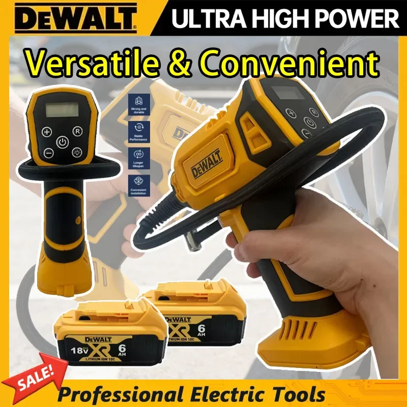 DEWALT Air Compressor Automatic Tire Inflator Cordless Electric Pump with Digital Pressure Gauge for Car Bike for 18V Battery