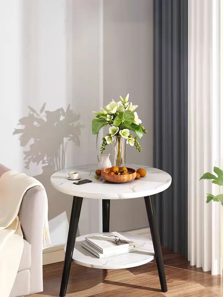 طاولة قهوة، طراز رخامي، بسيط، مستدير، خشب، غرفة المعيشة