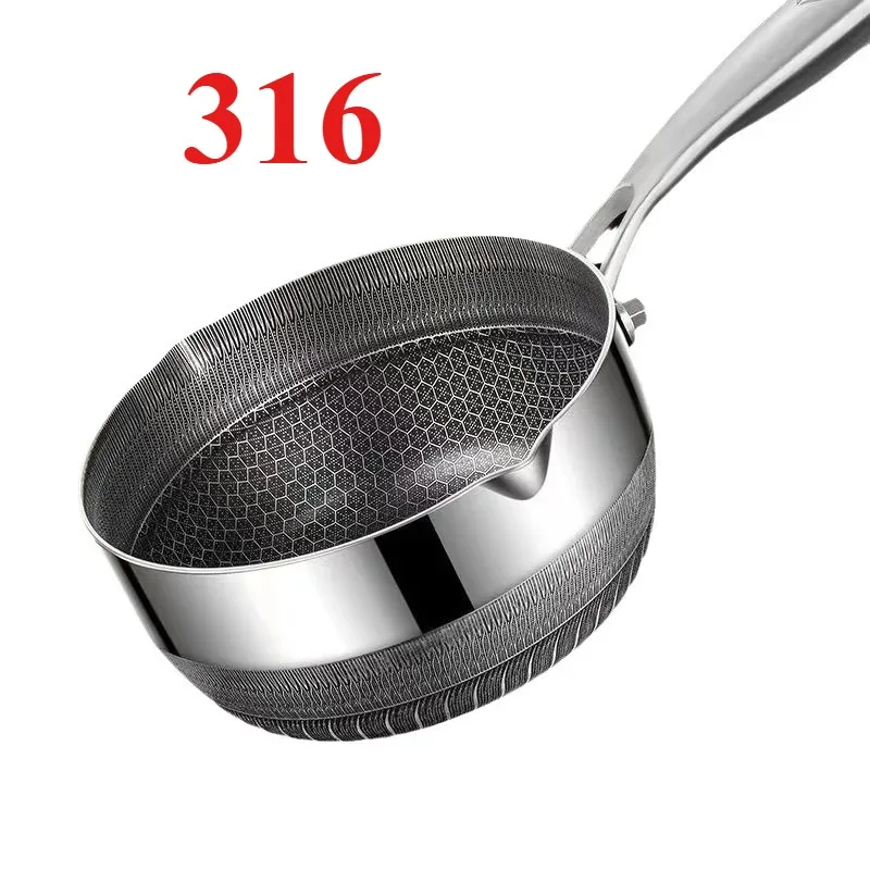 

Снежный плоский горшок из нержавеющей стали 316, горшок для детского питания, бытовой горшок с антипригарным покрытием, многофункциональный горшок для молока, маленький горшок для жарки