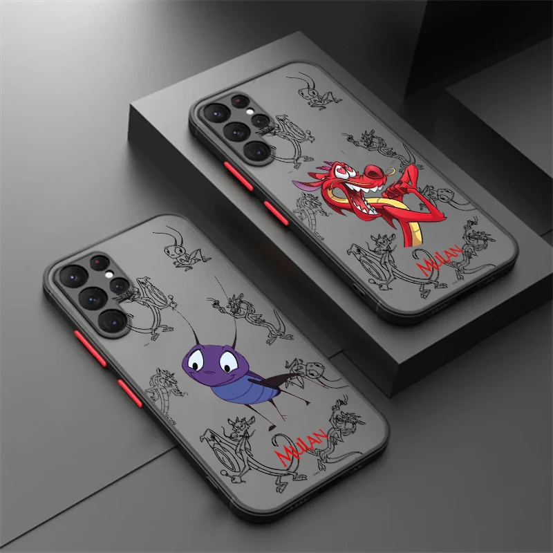 

Art Disney Mulan Cool Frosted Translucent For Samsung Galaxy S24 S23 S22 S21 S20 FE S10 S9 S8 Plus Ultra Pro 5G Funda