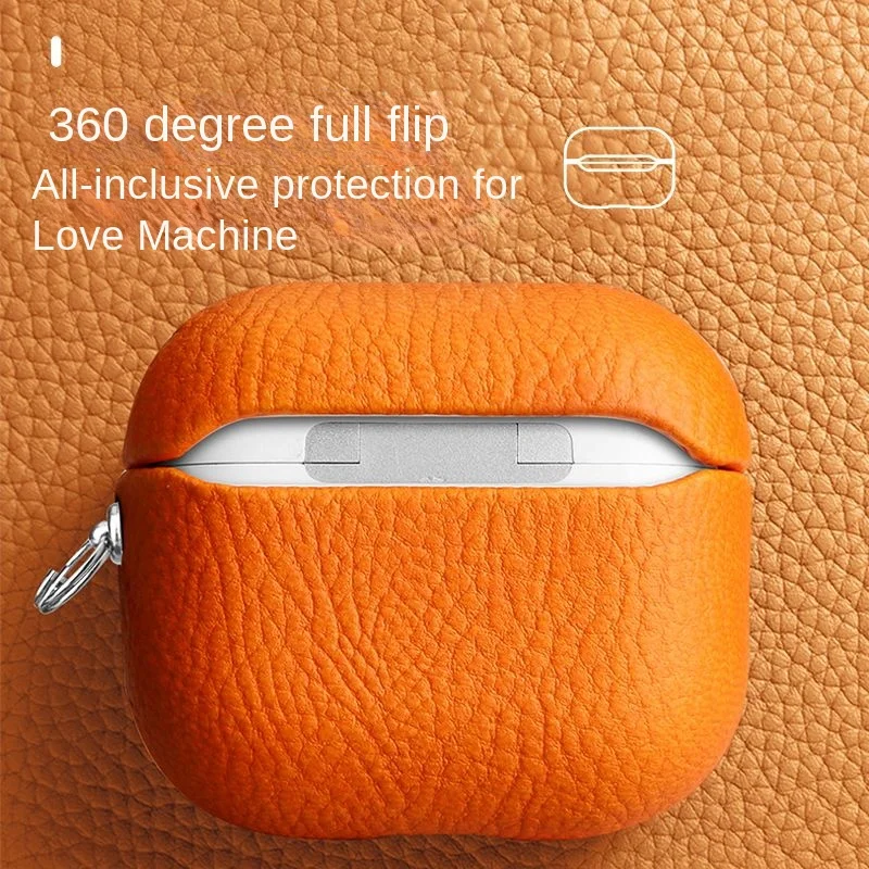 Luxury Litchi Pattern Earphone Leather Case for Airpods Pro 2 & for Airpods 3 2 1 Wireless Charging Anti Drop Protective Cover