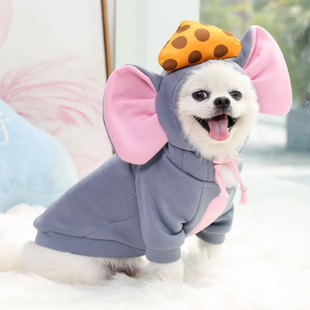 Dog Hoodie Elephant Shape Dog Coats Pet Halloween Cosplay Costume Pet Clothes Cute Dogs Hooded Sweatshirt Pet Dog Cat Puppies