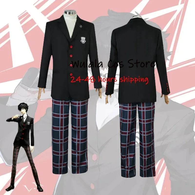 Game Persona 5 Ren Amamiya Akira Dry Costum Cosplay Men's School Uniform Suit Unisex Clothes Halloween Party Full Set