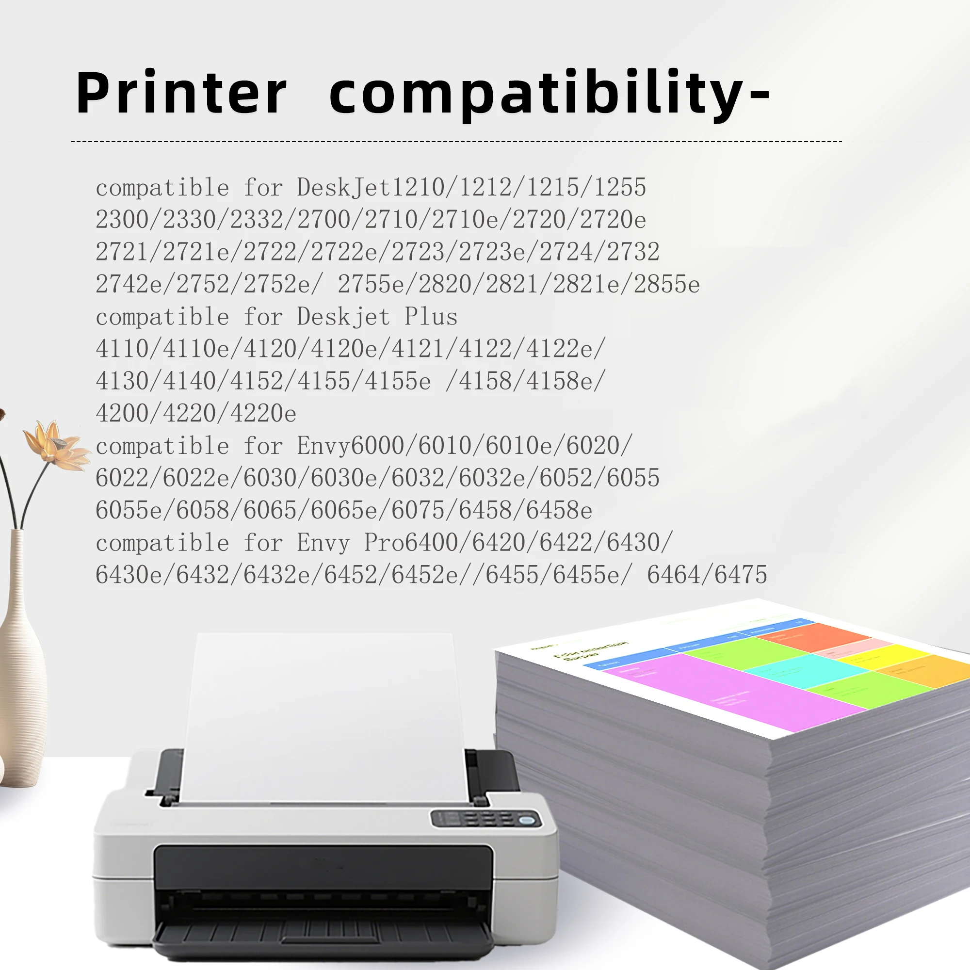 67XL Ink Cartridges Black and Color Replacement for Ink 67 67XL Ink Cartridges Combo Pack Work with  DeskJet 2755e 2700 2855e