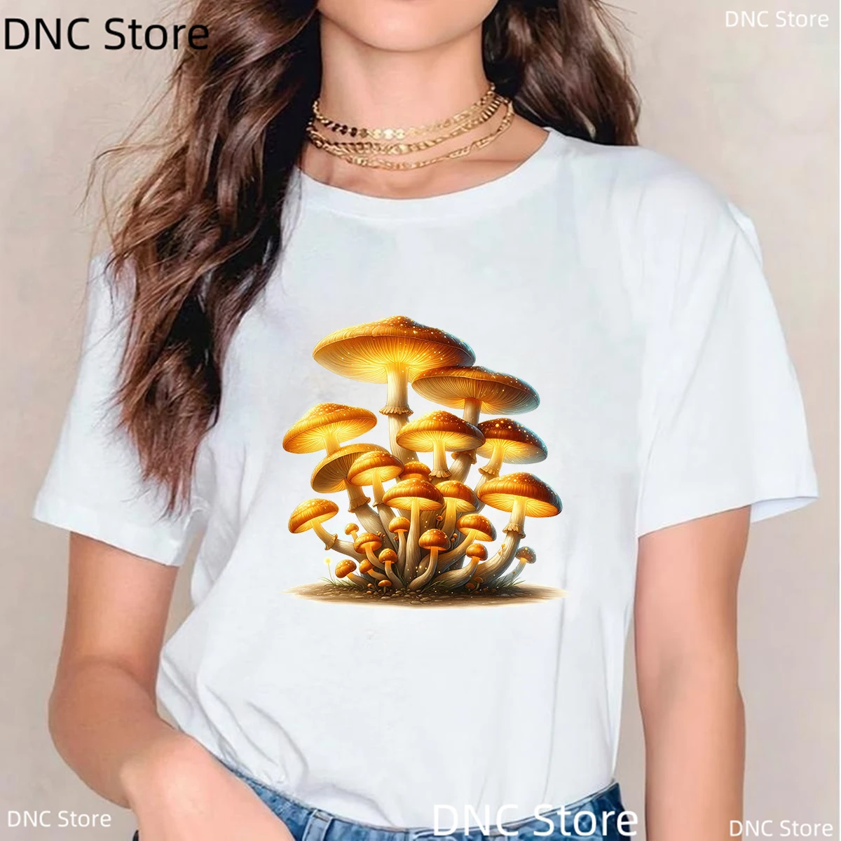 

T Shirt Women Funny Magic Mushroom Graphic Print Tshirt Fashion Harajuku Female T Shirt Summer Black Short Sleeved Tshirt Tops