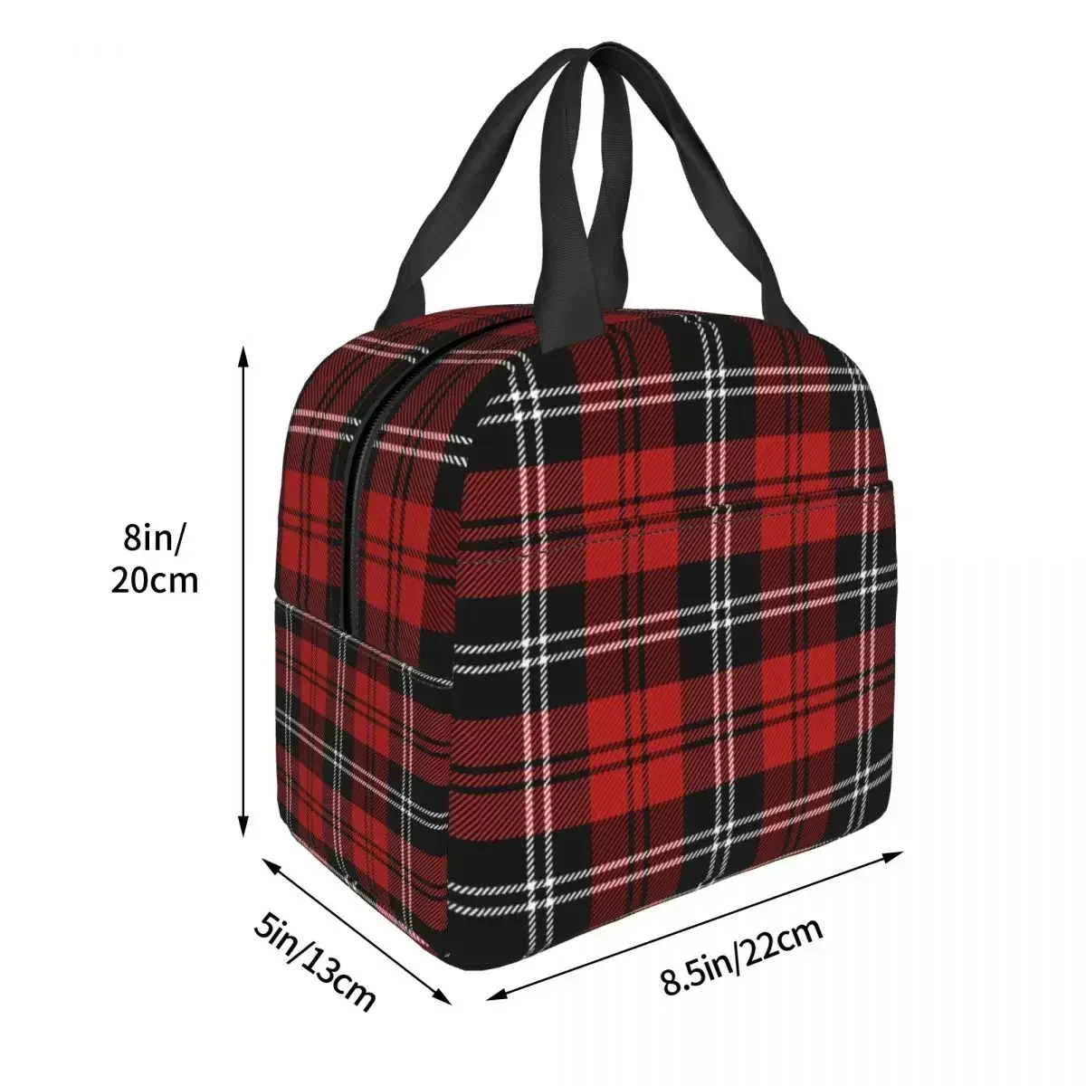 Christmas New Year Tartan Plaid Insulated Lunch Bags Thermal Bag Reusable Scottish Big Capacity Tote Lunch Box Men Women Outdoor