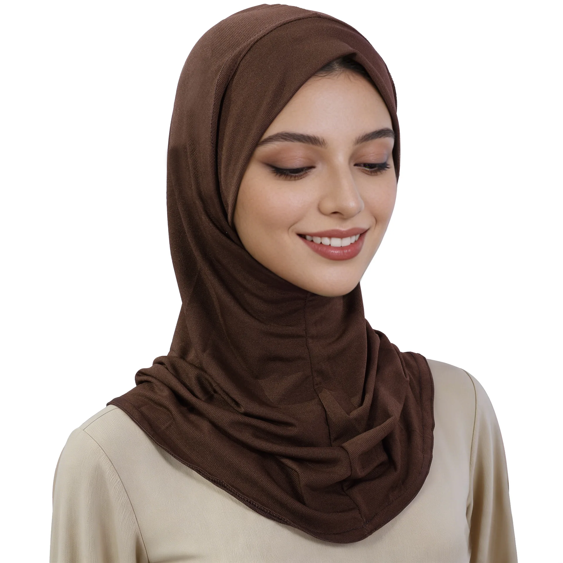 Verbesserte hochelastische Untermütze für Damen, atmungsaktives Kopftuch mit Nackenschutz, einfarbiger, vielseitiger Schal mit Riemenbezug