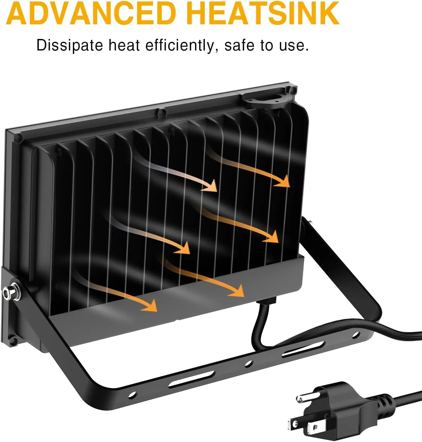 120W LED Flood Light, 12000lm Bright Outdoor Work Light with Plug, IP66 Waterproof for Yard Garage Stadium