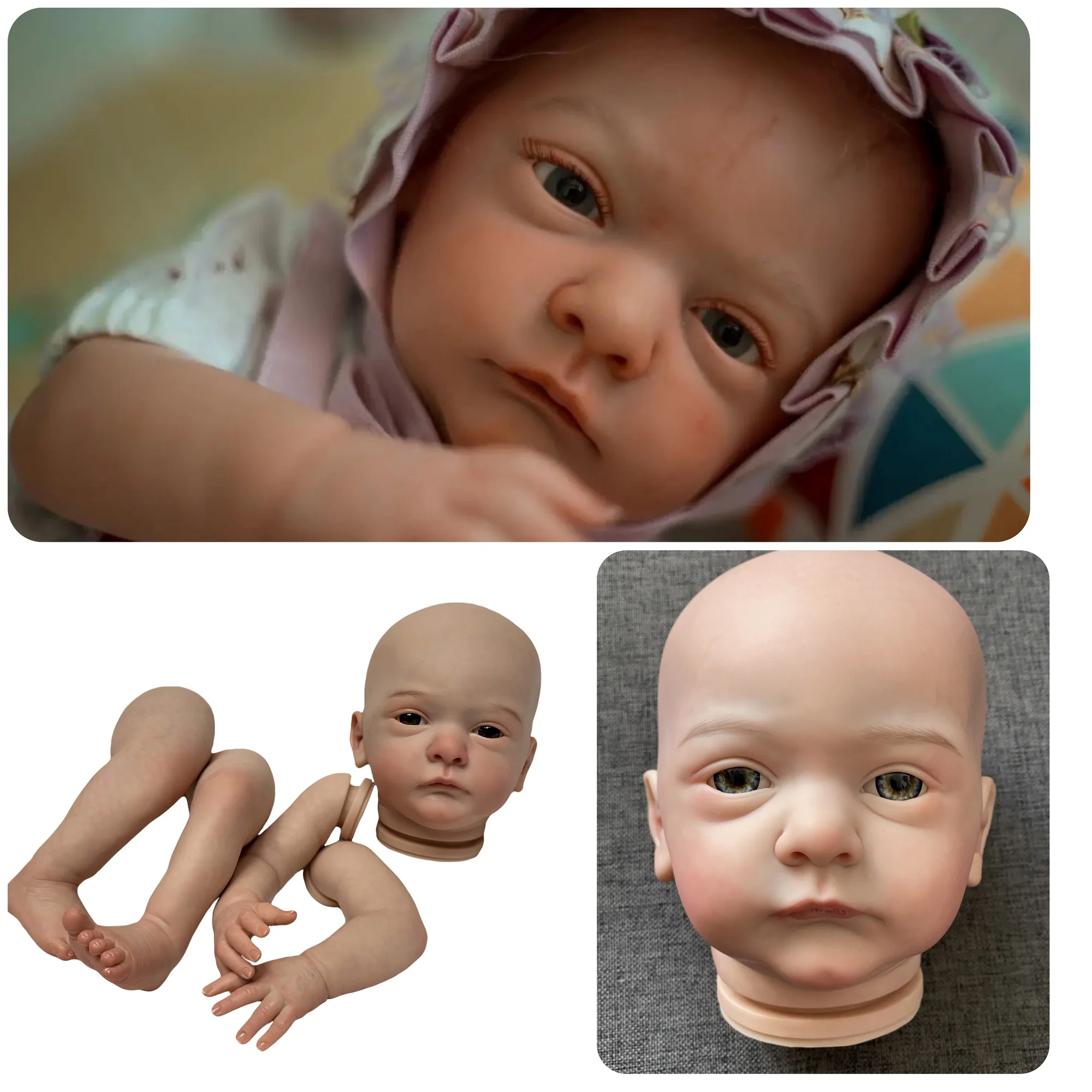 

20Inch Painted Reborn Doll Kits Unassembled Soft Vinyl Kit Reborn Lifelike Real Art Bebe Reborn Sin Pintar