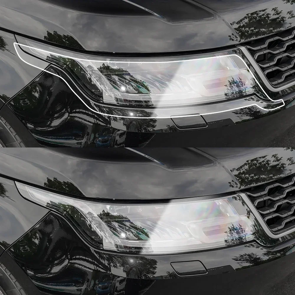 For Range Rover Sport L46 L494 High Gloss Smoke Black Pre-Cut Headlight Protection Film TPU PPF Kit Anti-Scratch Vinyl Wrap