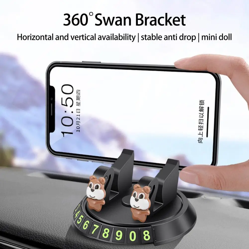 

The Twelve Animals Zodiac Shockproof Dashboard Car Mobile Phone Holder Shine Temporary Car Number Plate Emergency Contact Car