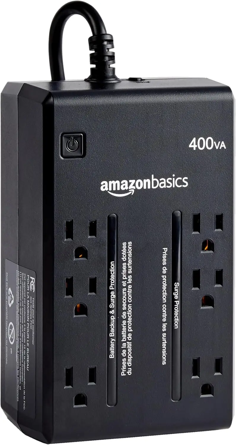 

UPS Battery Backup & Surge Protector 400VA/255W, 6 Outlets, Standby Uninterruptible Power Supply, for Power Outage