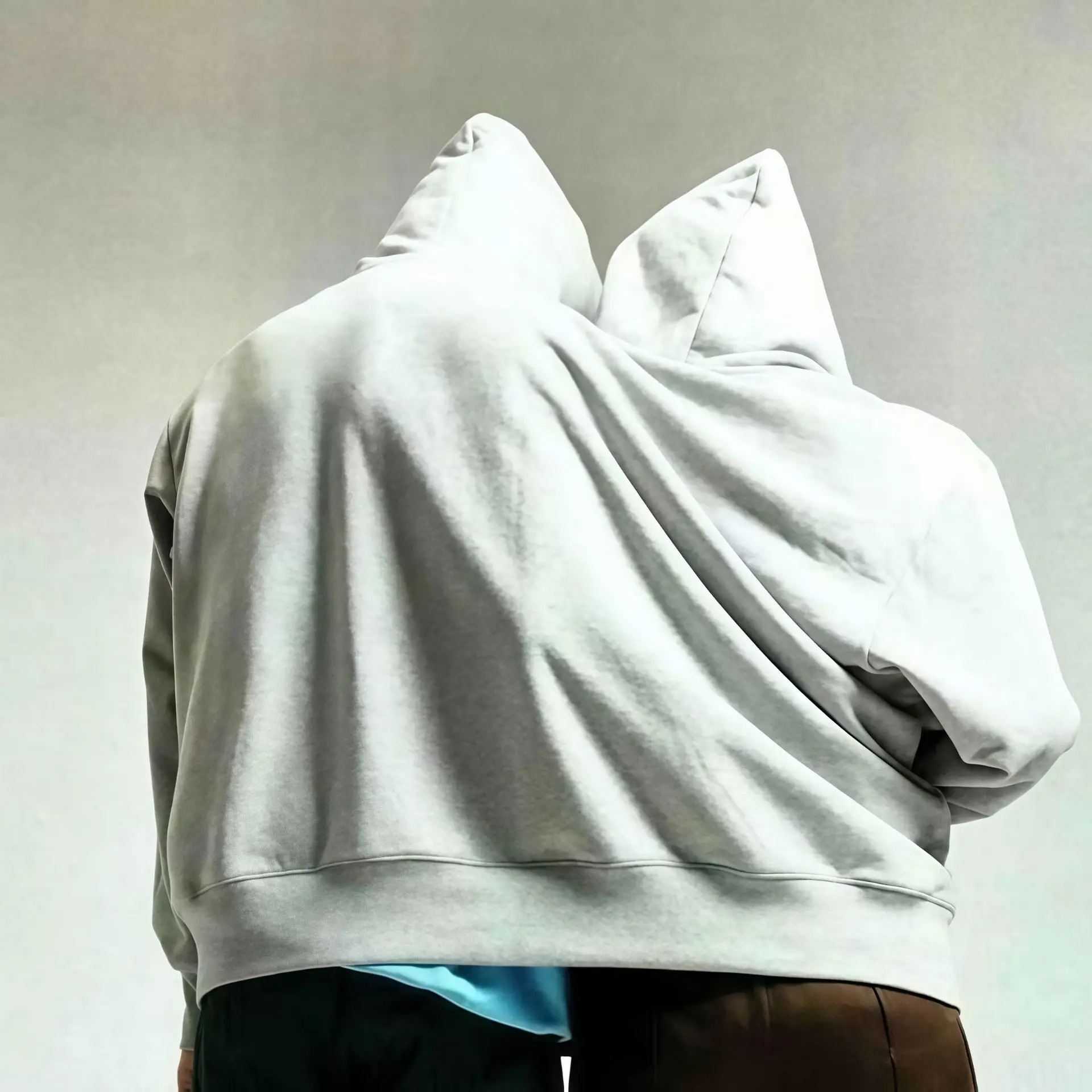 Close-fitting casais rer hoodie solto longo sve overhead ket sweater cor pura cross-border criativo ex terno