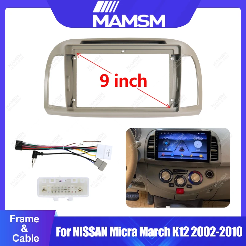 

For NISSAN Micra March K12 2002-2010 9 INCH Car Radio Android Stereo Audio Screen Multimedia Video Player Cables Harness Frame.