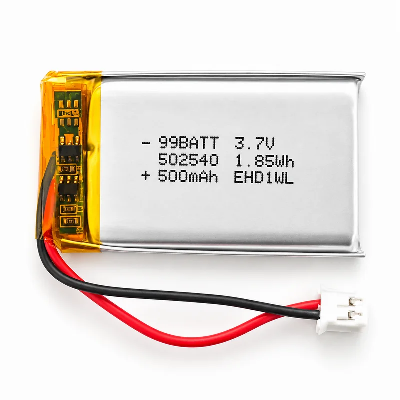 502540 Polymer Battery 500mAh 3.7V Rechargeable Li-Po Cell for Navigation Devices, LED Lights, Wireless Mouse, MP3/MP4, 1-10pcs