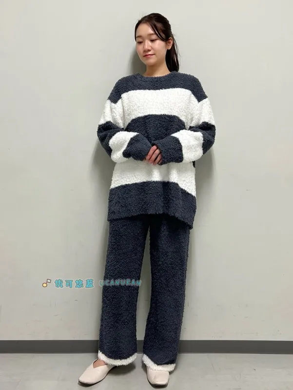 Japan Original Winter Soft Icecream Sweater Homewear Gelato Pajamas Classic Striped Sleepwear Loungewear