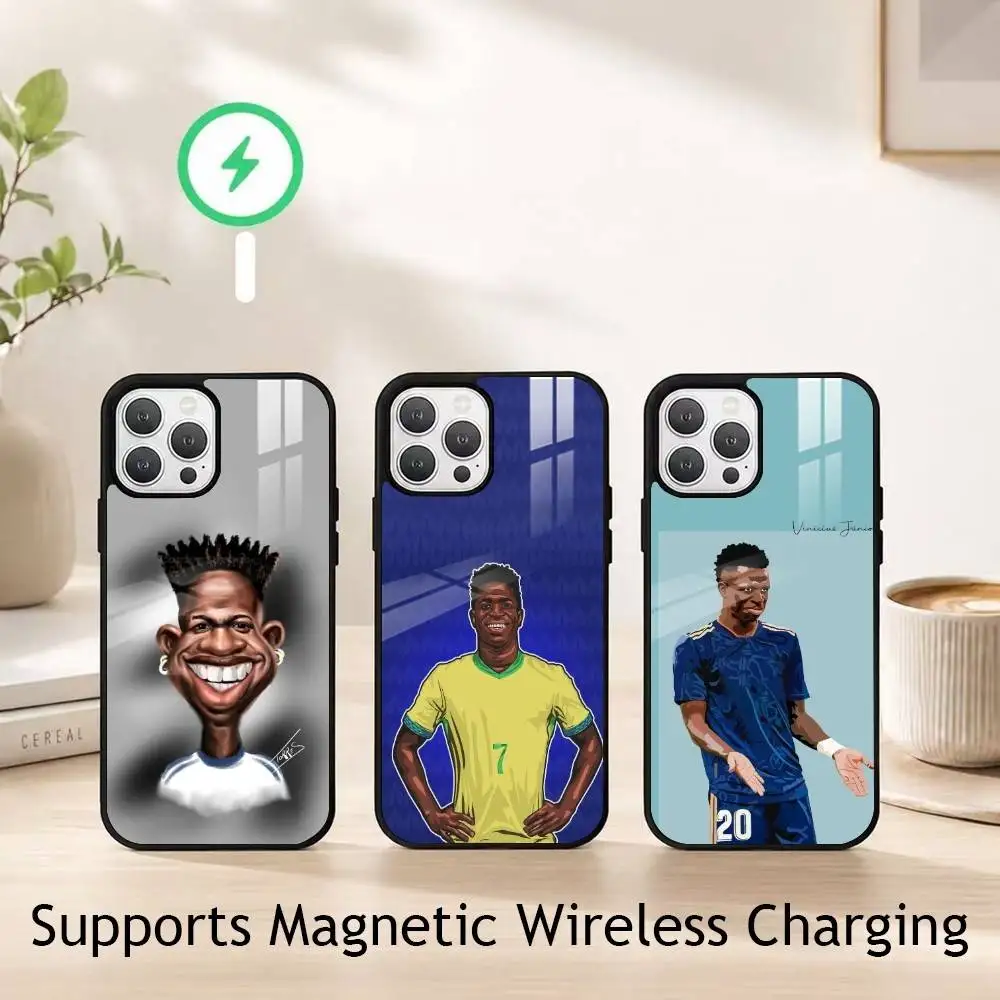 Cartoon V-Vinicius Junior gift Phone Case For iPhone18,17,16,15,14,13,12,11 Plus,Pro Compatible with magnetic wireless charging