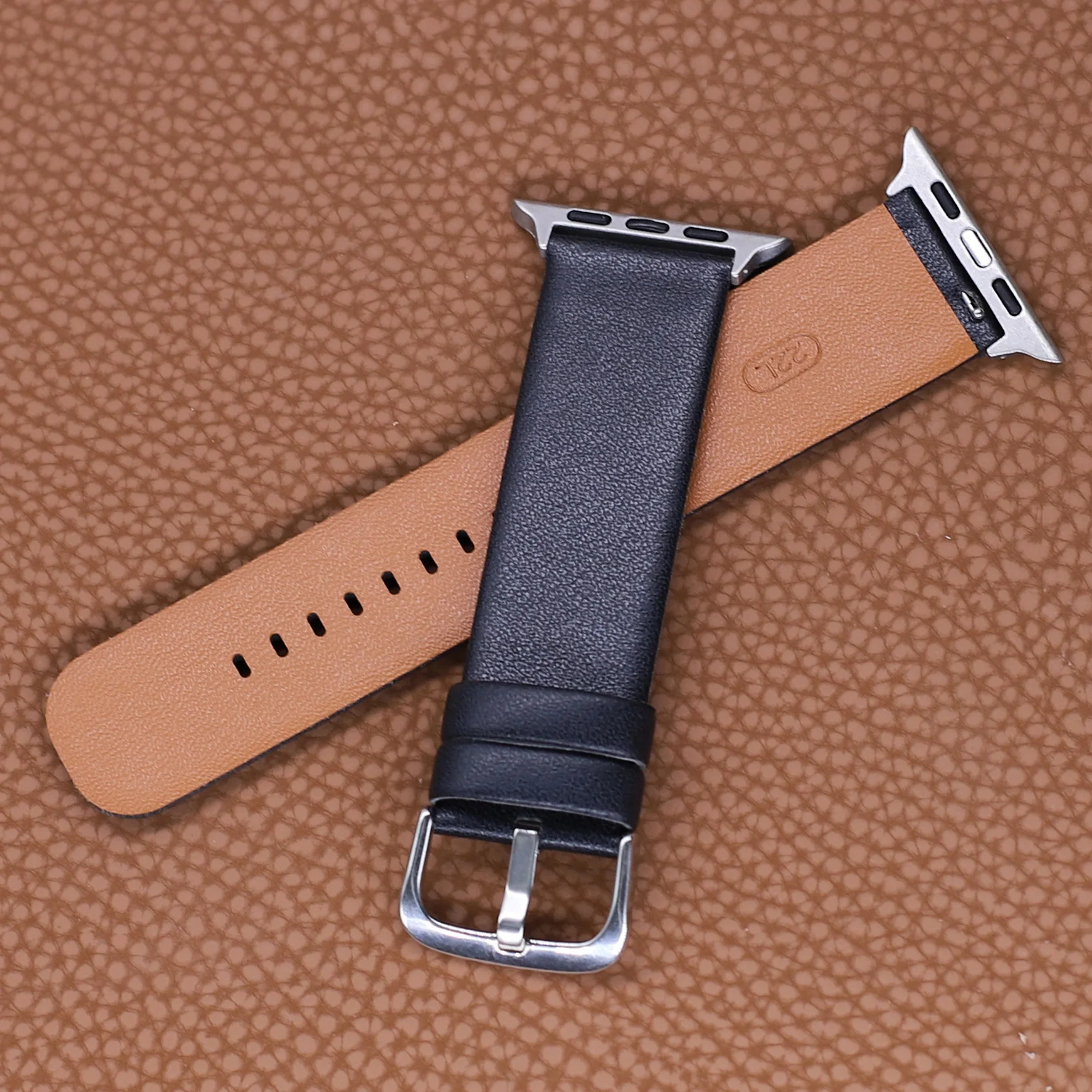 Ремешок из ПУ кожи для Apple Watch Band 49 мм 46 мм 44 мм 45 мм 42 мм 40 мм 38 мм 41 мм, повседневный мужской и женский браслет iWatch 10/9/8/7/6/5/4/Ultra